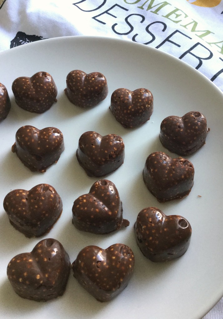 Peanut Butter Chocolate Quinoa Hearts