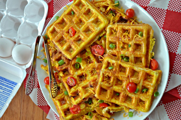 Egg and Cheese Hash Brown Waffles Recipe - Chisel & Fork